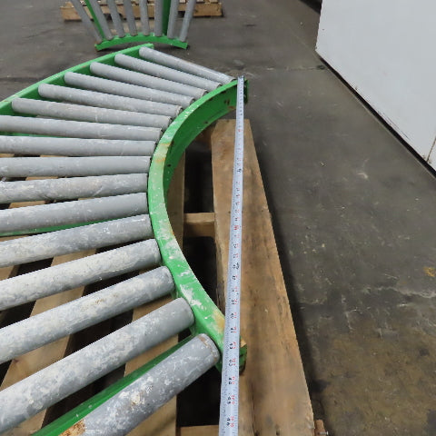 90° Curve Gravity Roller Conveyor Section 22" BF 76" Long