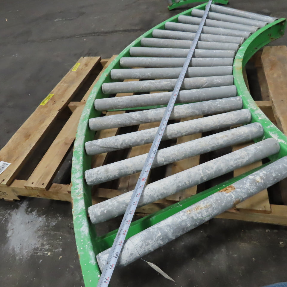 90° Curve Gravity Roller Conveyor Section 22" BF 76" Long