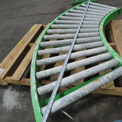90° Curve Gravity Roller Conveyor Section 22" BF 76" Long