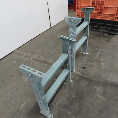 22" Wide Hytrol Style Conveyor Legs Tilt Adjustable Height 23"-30" Lot Of 2