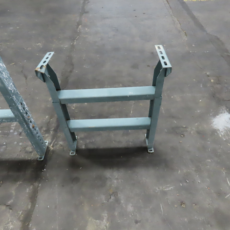 22" Wide Hytrol Style Conveyor Legs Tilt Adjustable Height 23"-30" Lot Of 2