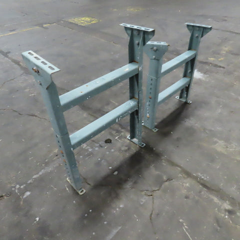 22" Wide Hytrol Style Conveyor Legs Tilt Adjustable Height 23"-30" Lot Of 2