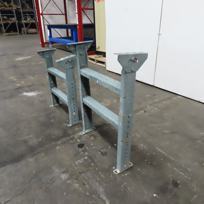 22" Wide Hytrol Style Conveyor Legs Tilt Adjustable Height 23"-30" Lot Of 2