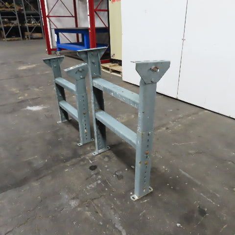 22" Wide Hytrol Style Conveyor Legs Tilt Adjustable Height 23"-30" Lot Of 2