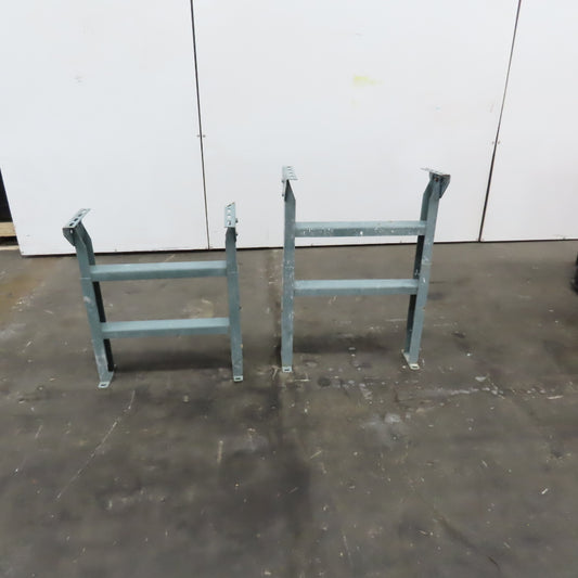 22" Wide Hytrol Style Conveyor Legs Tilt Adjustable Height 23"-30" Lot Of 2