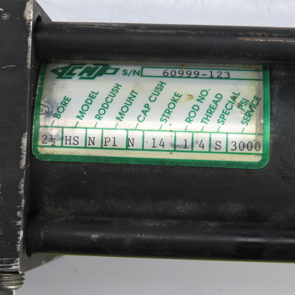 Cunningham HS Double Acting Hydraulic Cylinder 2.5"Bore 14"Stroke 1" Rod 3000PSI