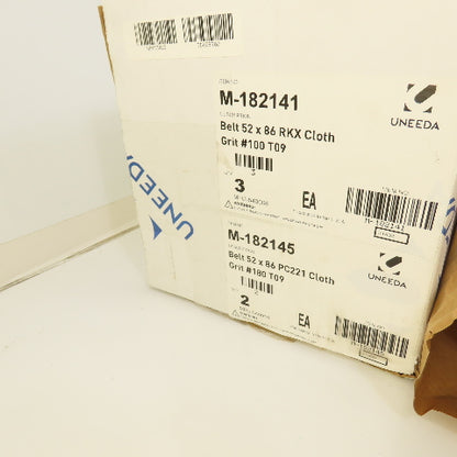Uneeda M-182141 M-182145 52x86" RKX PC221 180/100 Grit Sanding Belts Mixed Lot/5