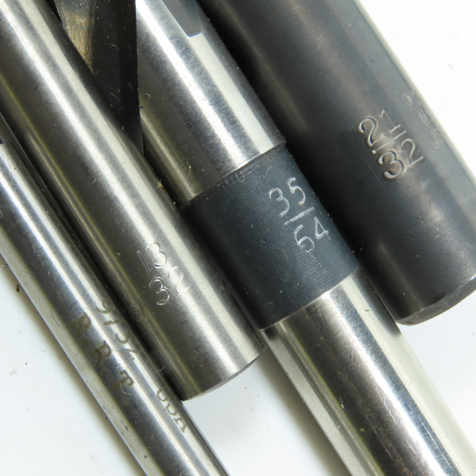 Misc. 9/32", 13/32", 35/64", 21/32" High Speed Steel Twist Drill Bit Lot of 4