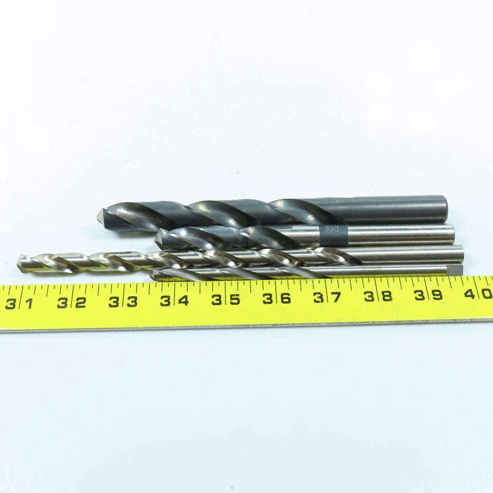 Misc. 9/32", 13/32", 35/64", 21/32" High Speed Steel Twist Drill Bit Lot of 4