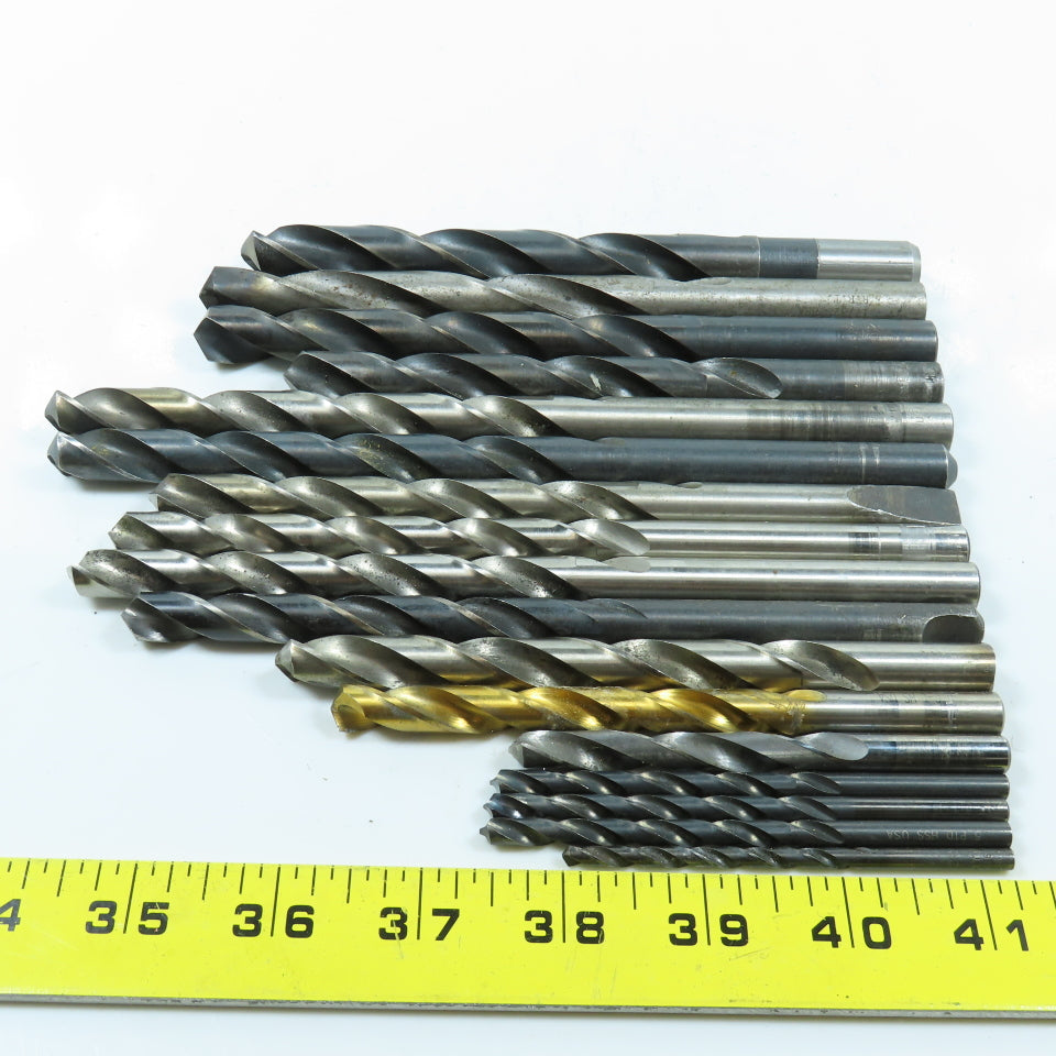 Misc. 13/32", 37/64", 17/32" HSS Drill Bit Lot of 17