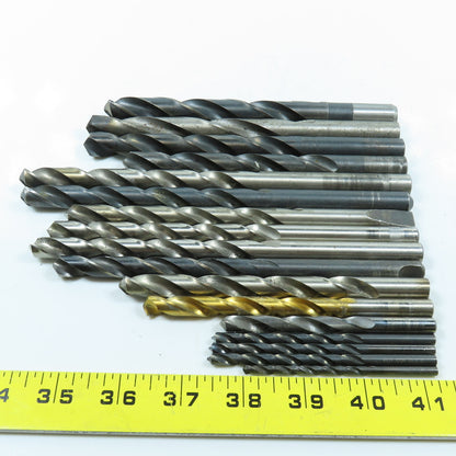 Misc. 13/32", 37/64", 17/32" HSS Drill Bit Lot of 17