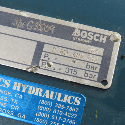 Bosch 0811402612 315 Bar Hydraulic Pilot Operated Proportional Control Valve