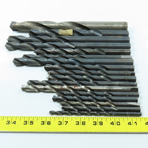 Misc. 5/64" - 13/16" HSS High Speed Steel Twist Drill Bit Lot of 17