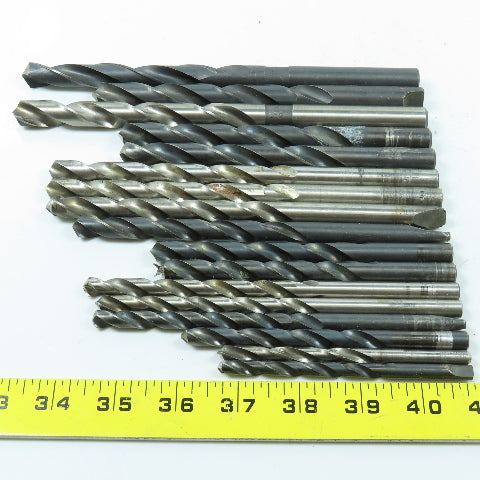Misc. 1/4" - 17/32" HSS High Speed Steel Twist Drill Bit Lot of 17