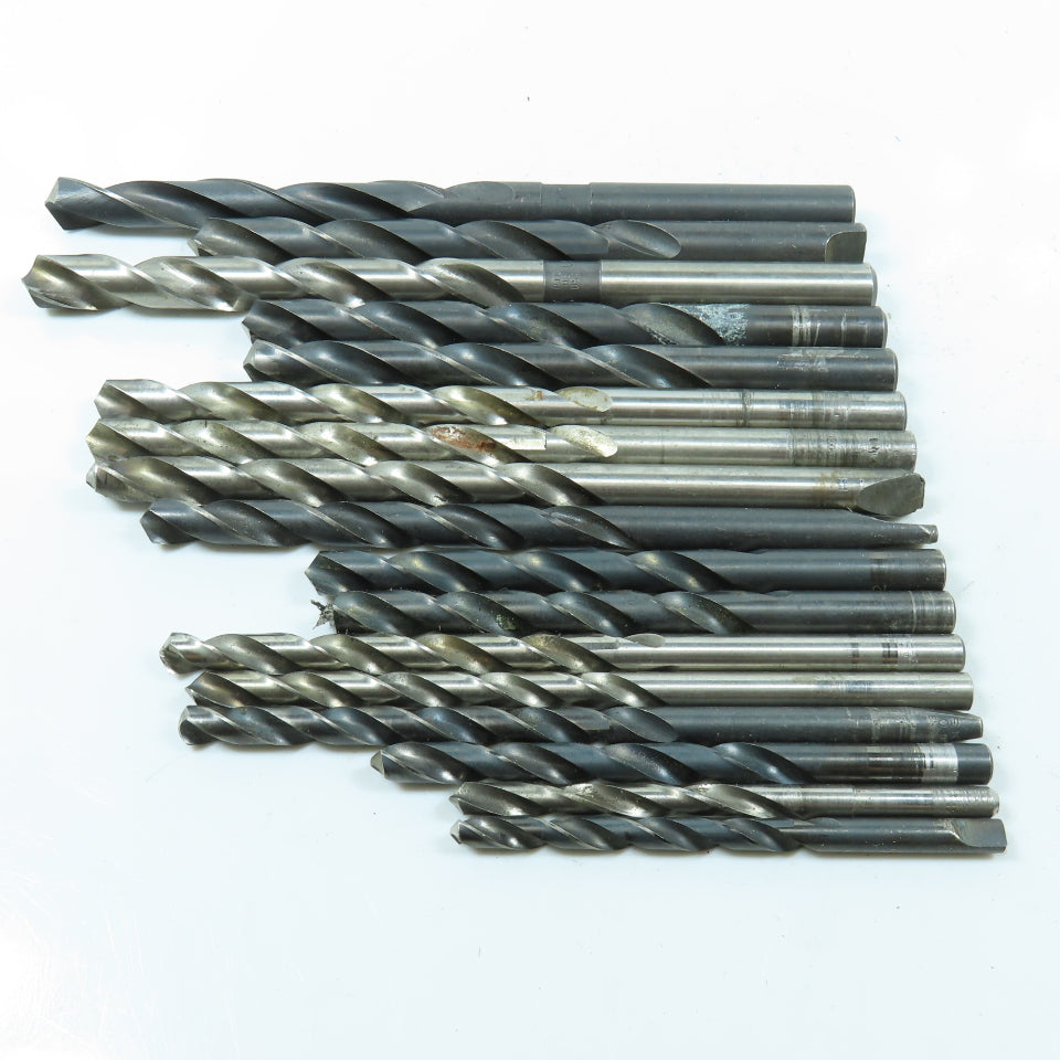 Misc. 1/4" - 17/32" HSS High Speed Steel Twist Drill Bit Lot of 17