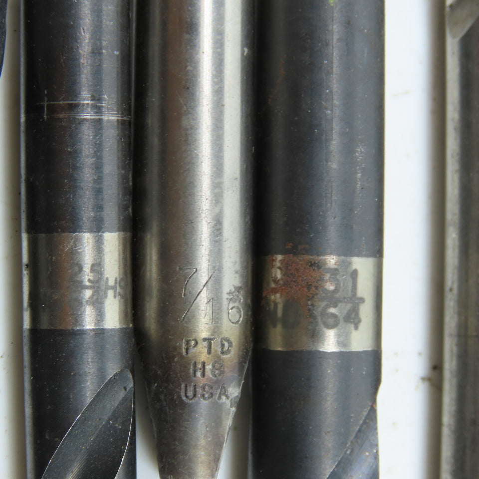 Misc. Letter Size Q, V,  9/16", 17/32" High Speed Steel Twist Drill Bit Lot/11
