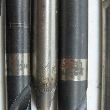 Misc. Letter Size Q, V,  9/16", 17/32" High Speed Steel Twist Drill Bit Lot/11
