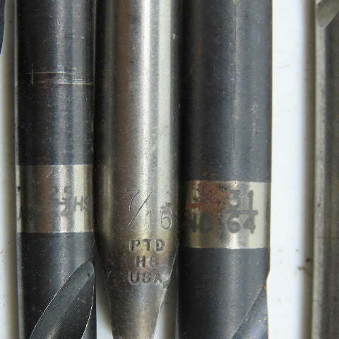 Misc. Letter Size Q, V,  9/16", 17/32" High Speed Steel Twist Drill Bit Lot/11