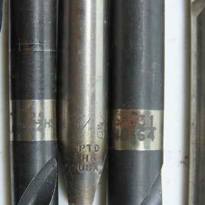 Misc. Letter Size Q, V,  9/16", 17/32" High Speed Steel Twist Drill Bit Lot/11