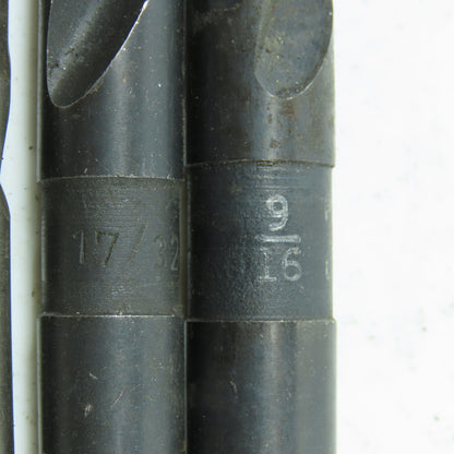 Misc. Letter Size Q, V,  9/16", 17/32" High Speed Steel Twist Drill Bit Lot/11