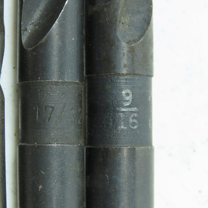Misc. Letter Size Q, V,  9/16", 17/32" High Speed Steel Twist Drill Bit Lot/11