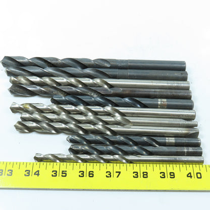 Misc. Letter Size Q, V,  9/16", 17/32" High Speed Steel Twist Drill Bit Lot/11