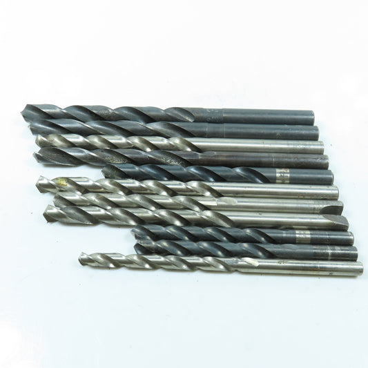 Misc. Letter Size Q, V,  9/16", 17/32" High Speed Steel Twist Drill Bit Lot/11