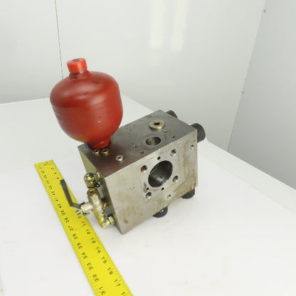 ST-KONE1STUS 68F2 8 Port Steel Hydraulic Manifold 1-3/16x1-3/8" Ports W/Booster
