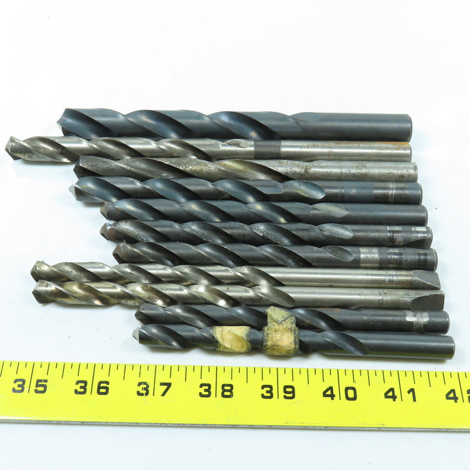 Misc. 13/32" 27/64", 17/32", 21/32" High Speed Steel Twist Drill Bit Lot/11