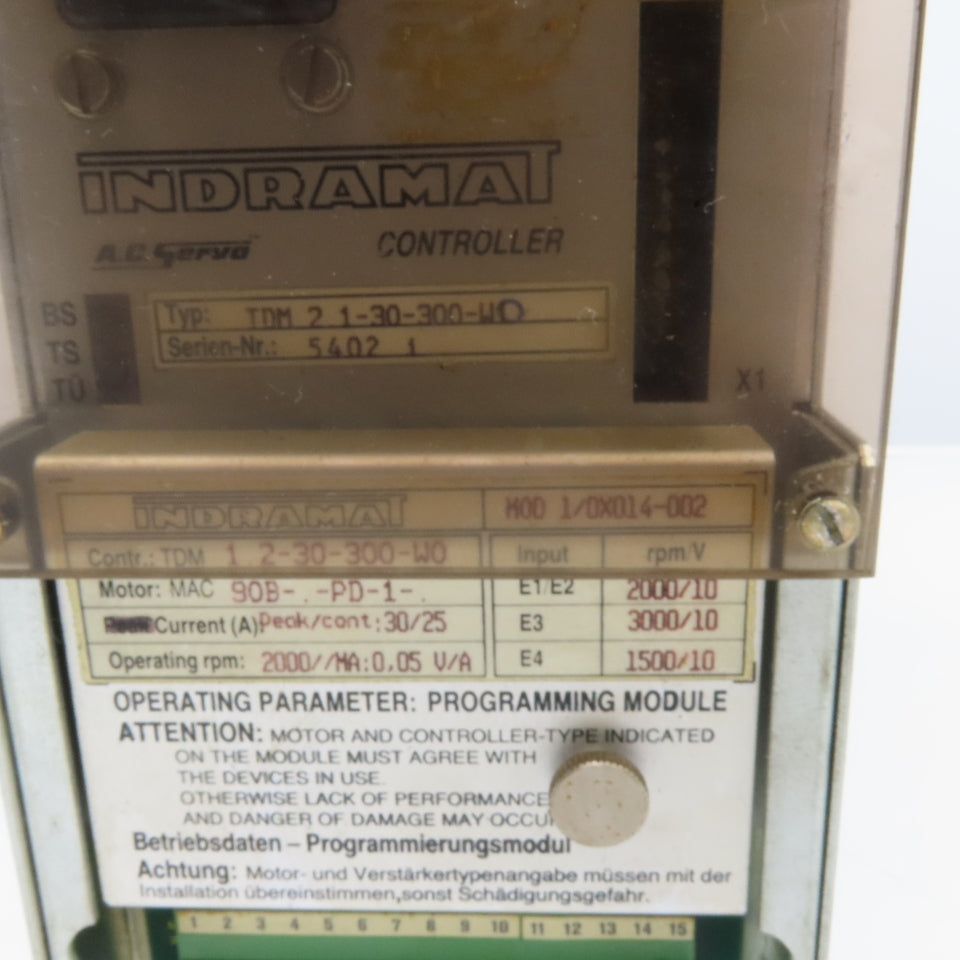 Indramat TDM 2 1-30-300-WO AC Servo Drive MOD 1/0X014-002