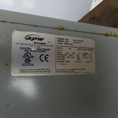McLean M28-0426-G032 3800/4000BTU Electronic Enclosure Air Conditioner 230V 1PH