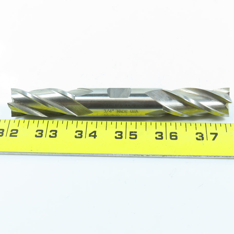 Quinco 25048 3/4" HSS 4 Flute Square Double End Mill 3/4" Shank USA