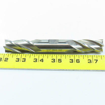 Quinco 25048 3/4" HSS 4 Flute Square Double End Mill 3/4" Shank USA