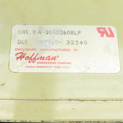 Hoffman A-30AB2608LP 30x25x8" Electrical Enclosure W/Backplate & 30A Disconnect