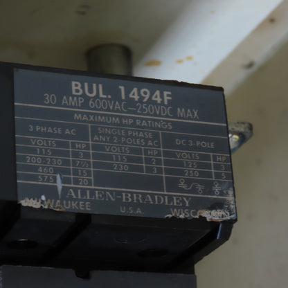 Hoffman A-30AB2608LP 30x25x8" Electrical Enclosure W/Backplate & 30A Disconnect