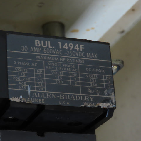 Hoffman A-30AB2608LP 30x25x8" Electrical Enclosure W/Backplate & 30A Disconnect
