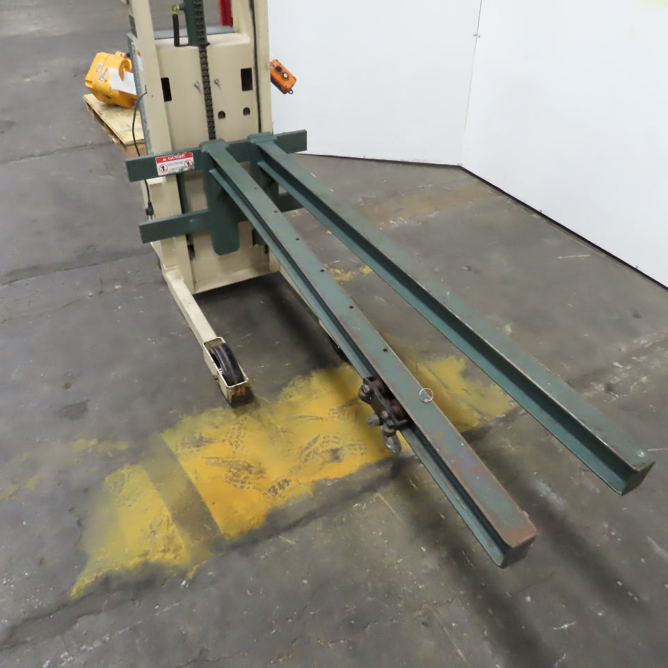 Beech CE-525 Big Joe Lift Truck 300Lb Cap. Manual Push W/62" Boom 80" Lift 12V