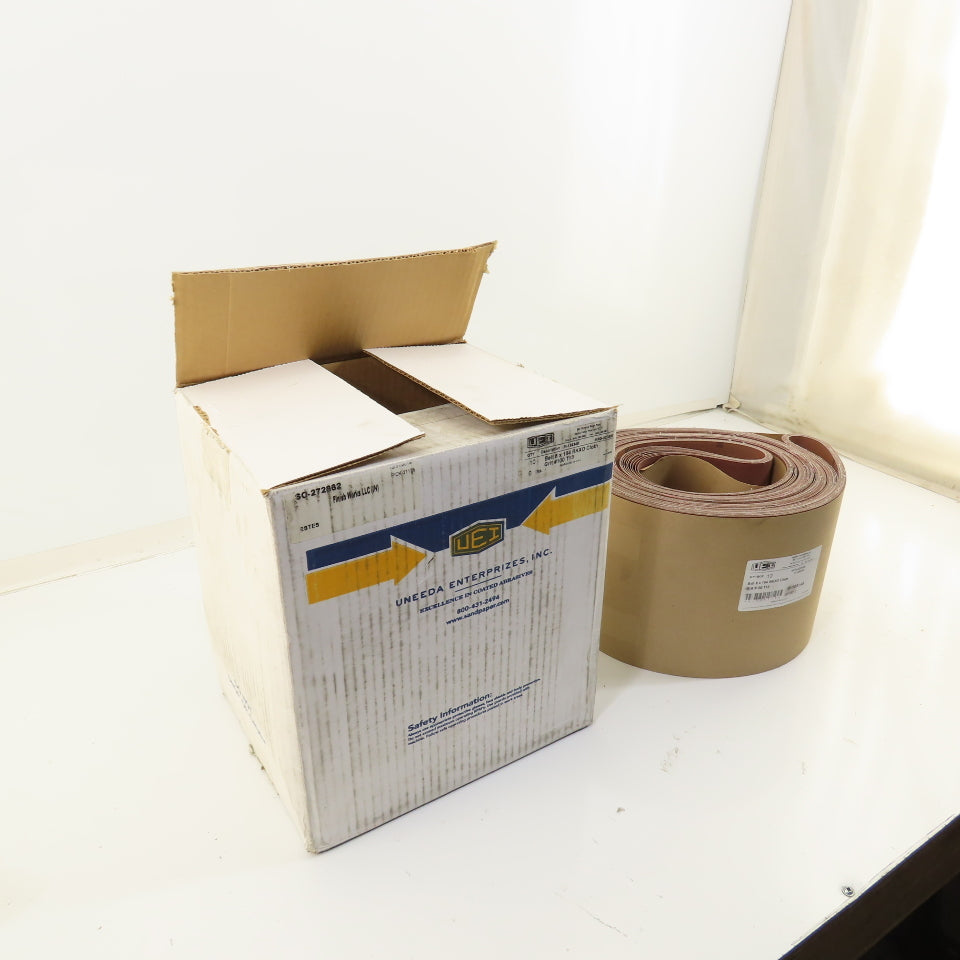 Uneeda M-159348 8" x 164" RKXO Cloth #100 Grit T13 Sanding Belts Lot Of 10