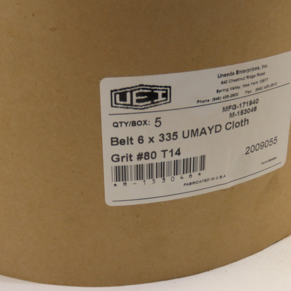 Uneeda M-153046 6" x 335" UMAYD Cloth #80 Grit T14 Sanding Belts Lot Of 10