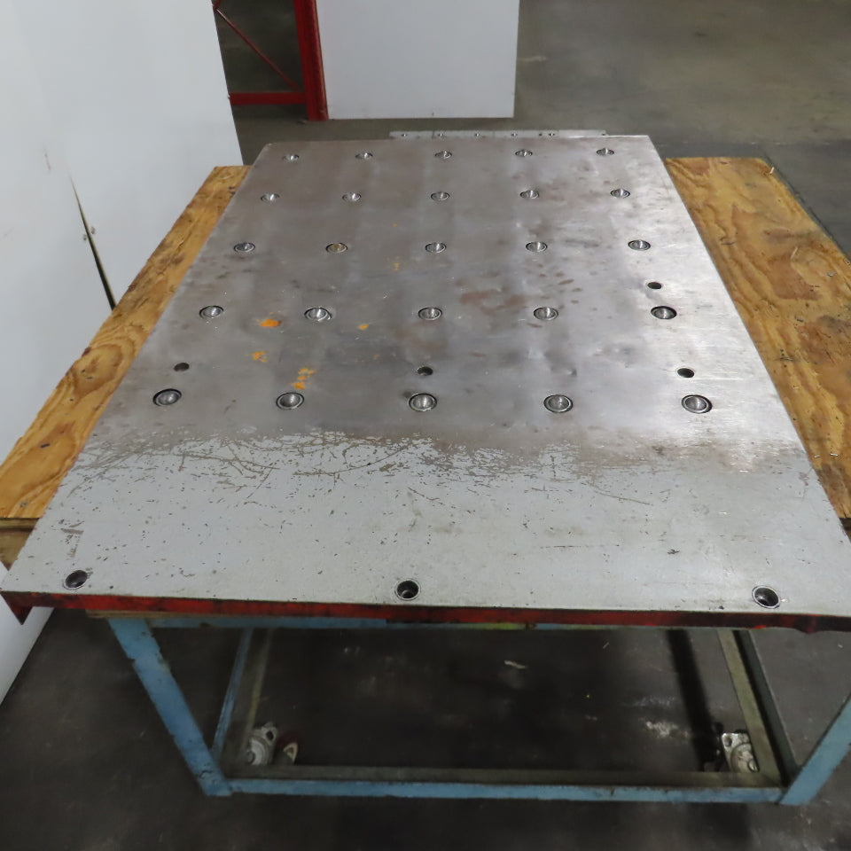 46-3/4" x 32-1/2" Ball Transfer Table From Amada LCE-645 Laser