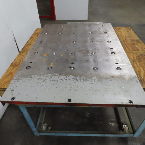46-3/4" x 32-1/2" Ball Transfer Table From Amada LCE-645 Laser