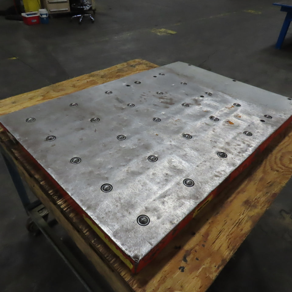 46-3/4" x 32-1/2" Ball Transfer Table From Amada LCE-645 Laser