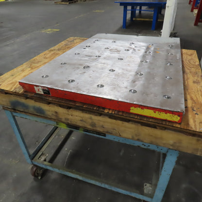 46-3/4" x 32-1/2" Ball Transfer Table From Amada LCE-645 Laser