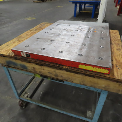 46-3/4" x 32-1/2" Ball Transfer Table From Amada LCE-645 Laser