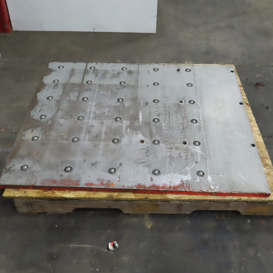 46-3/4" x 40" Ball Transfer Table From Amada LCE-645 Laser