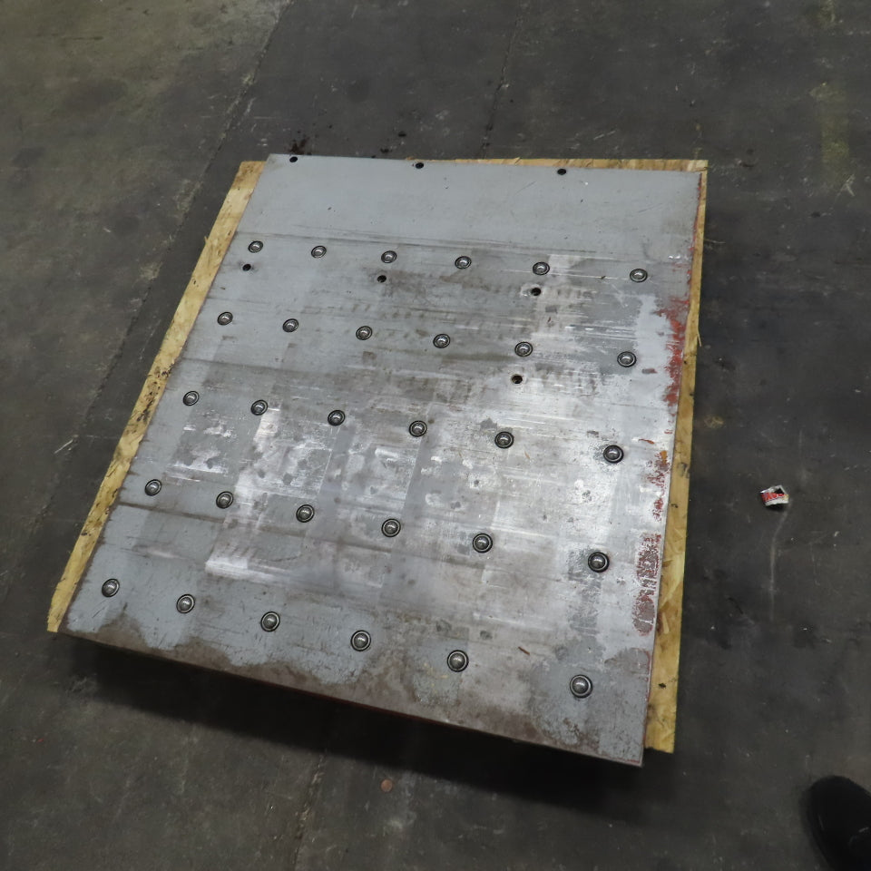 46-3/4" x 40" Ball Transfer Table From Amada LCE-645 Laser