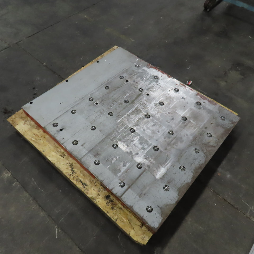 46-3/4" x 40" Ball Transfer Table From Amada LCE-645 Laser