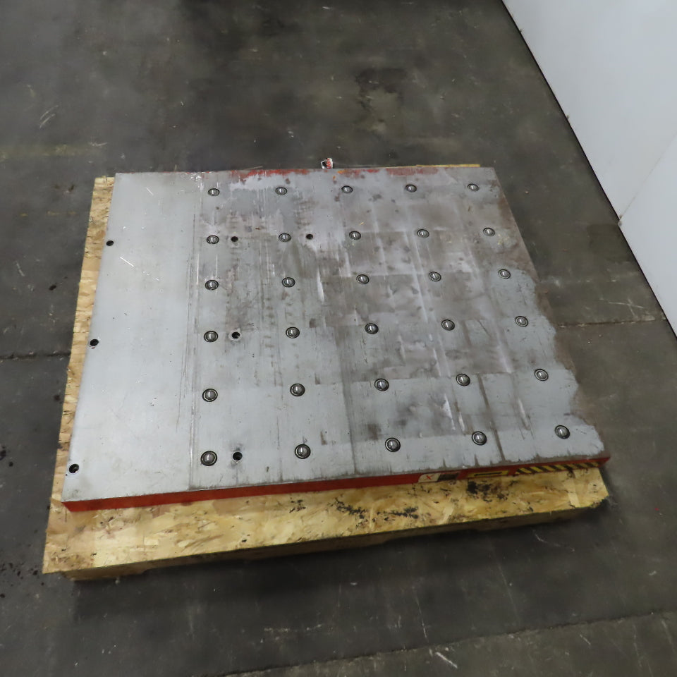 46-3/4" x 40" Ball Transfer Table From Amada LCE-645 Laser