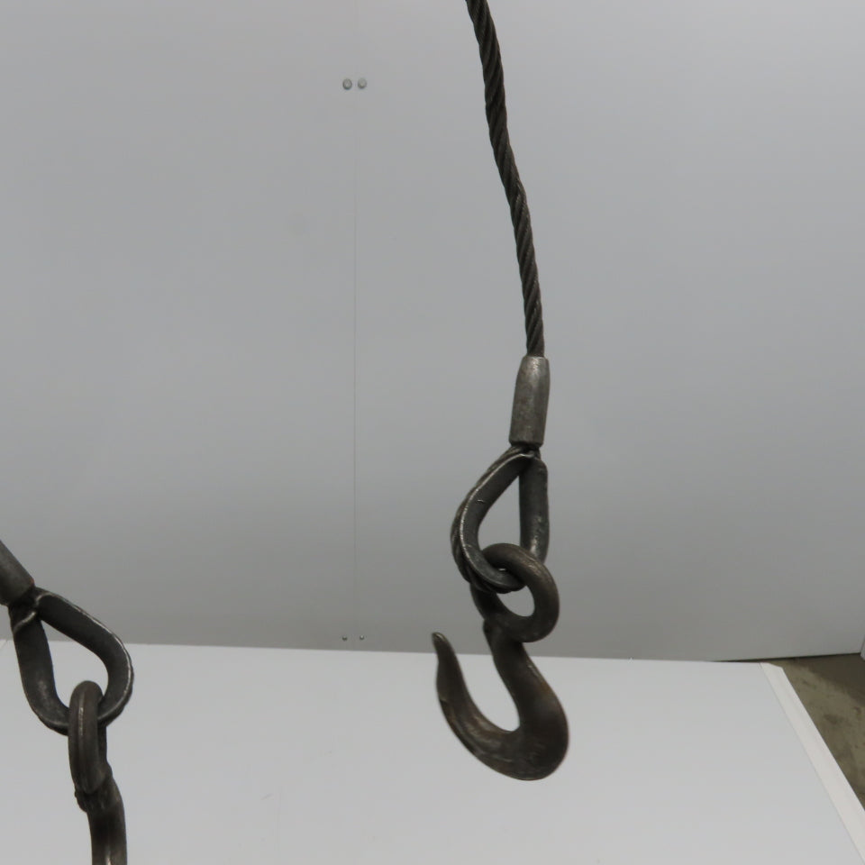 Crosby Laughlin 30" 4 Leg Wire Rope Bridle Sling Open Hooks 5/16"