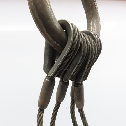 Crosby Laughlin 30" 4 Leg Wire Rope Bridle Sling Open Hooks 5/16"